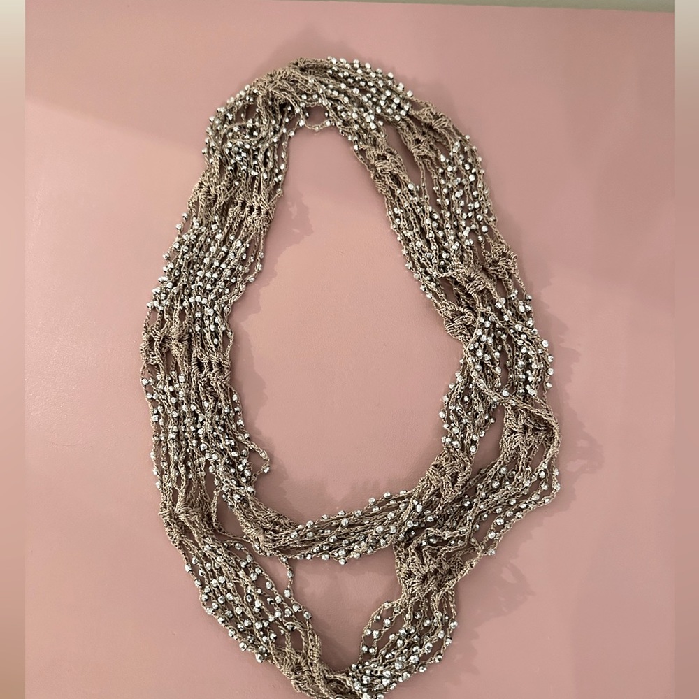 Gorgeous silky and beaded necklace wrap